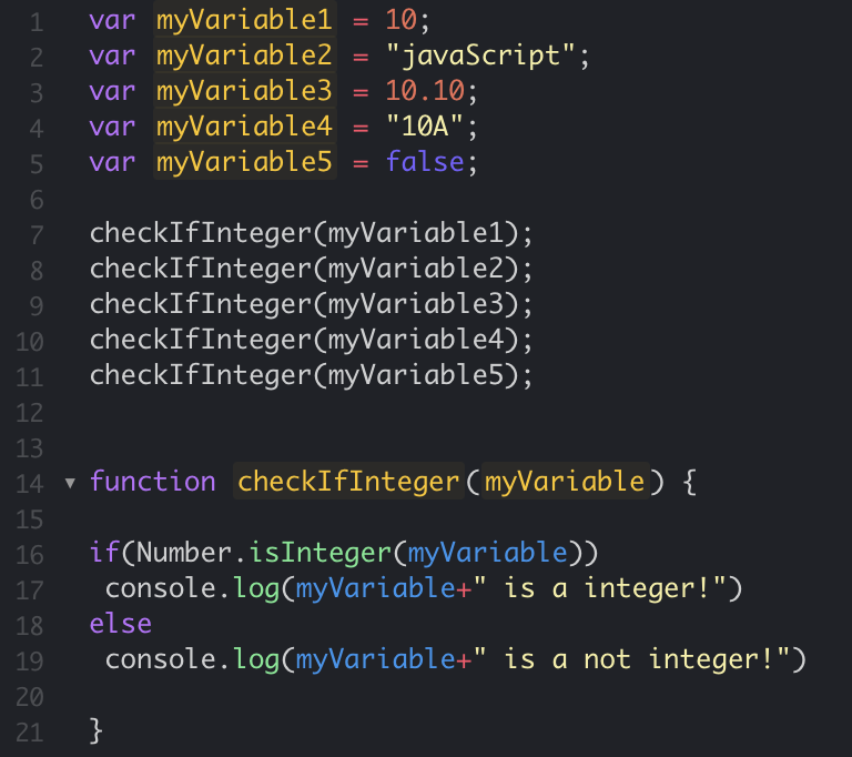 JavaScript Check if variable is an Integer using isInteger function